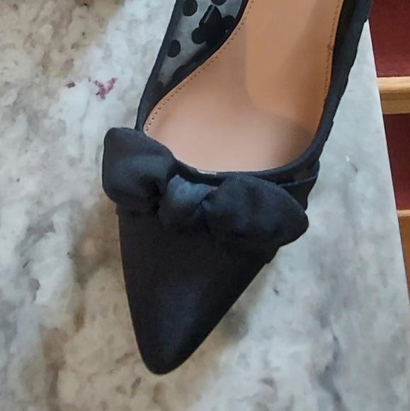 Kitten heel black sheet slide mule - Picture 3 of 4